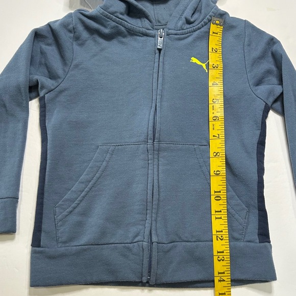 Kids Puma Zip Up Hoodie Jacket Blue Yellow Logo Size 3T - Picture 4 of 7